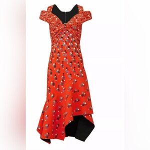 Peter Pilotto Red Minnie Dress nwot size 10 heavy lined fabric gorgeous